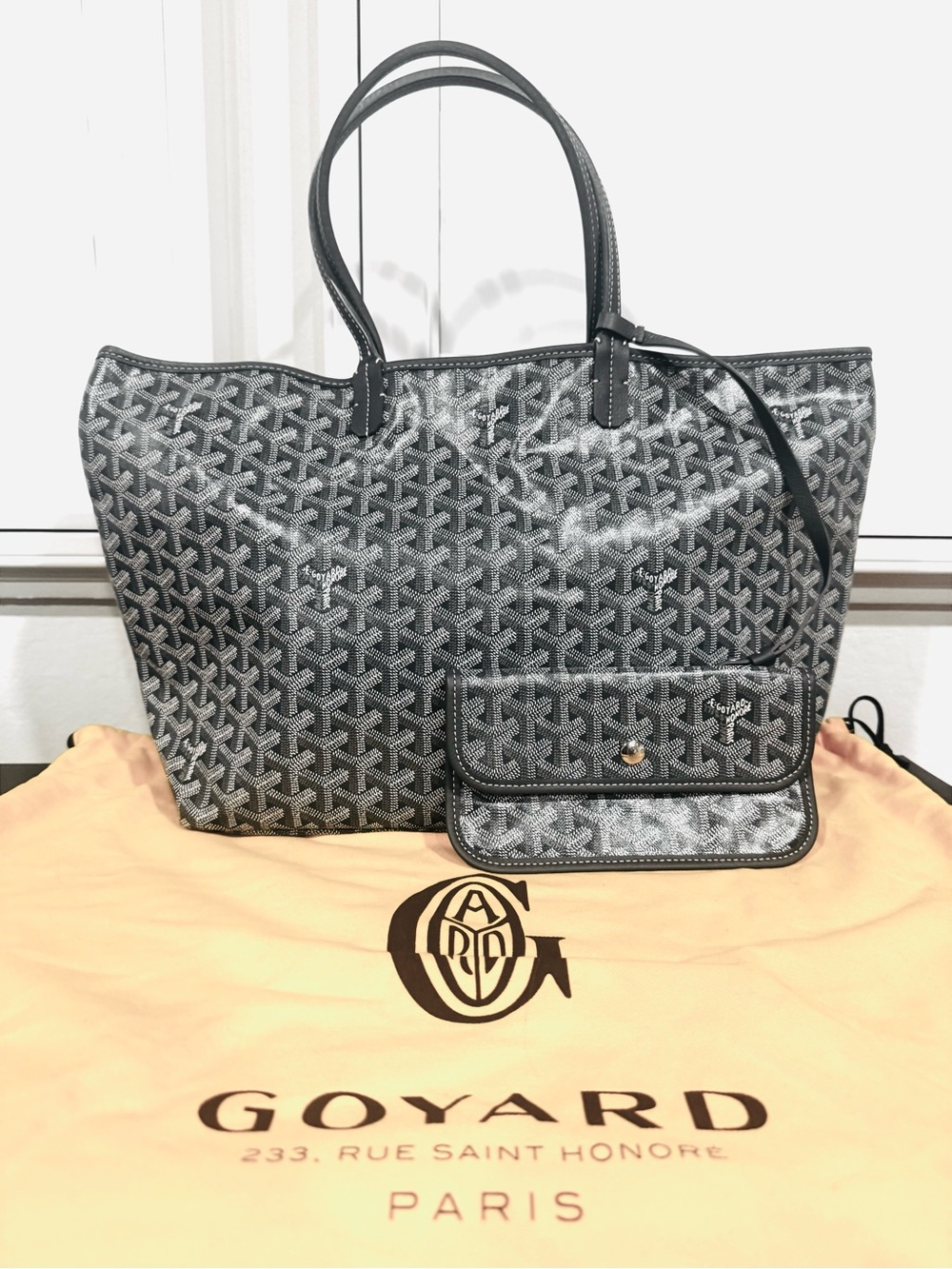 100% AUTHENTIC GOYARD SAINT LOUIS PM — GREY